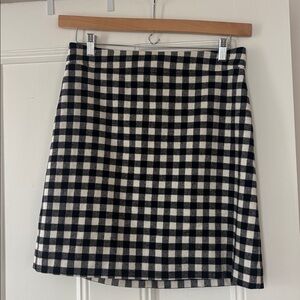 J. CREW Black & White Buffalo Plaid Check Wool Blend Skirt NWT | Size 10